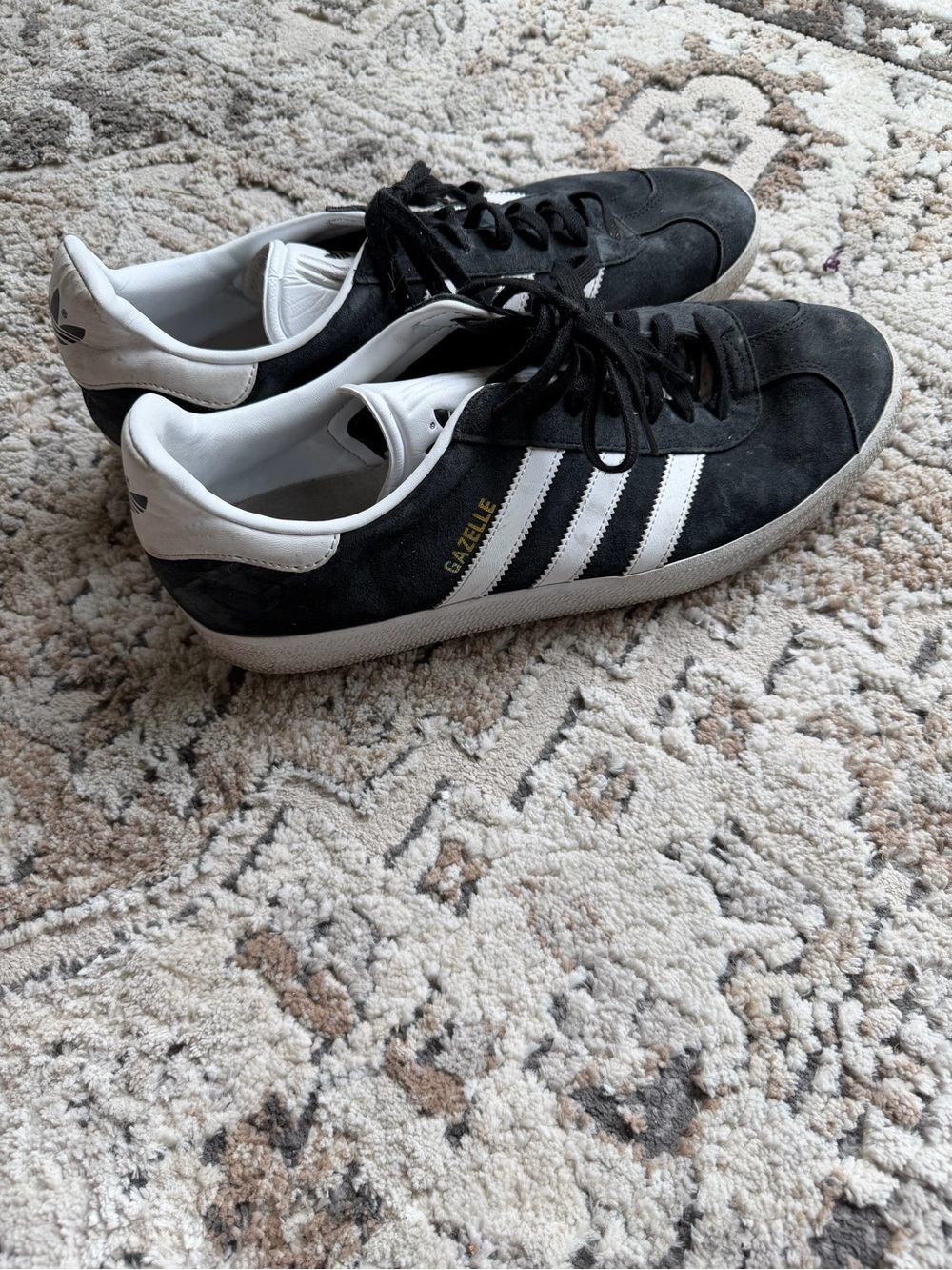 adidas Gazelle Black and White Suede Low-Top Sneakers